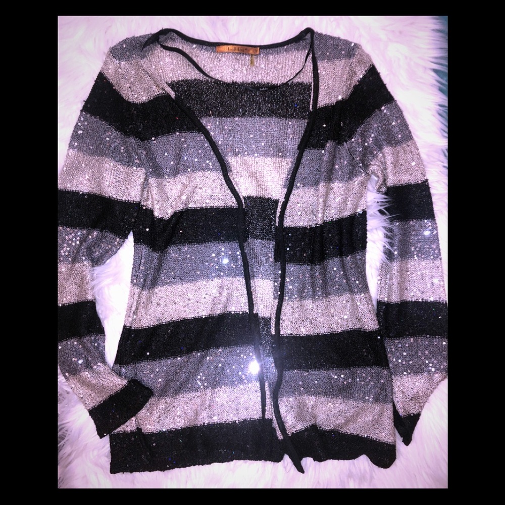 🔥Black, Gray & Silver Sequin open cardigan 🔥